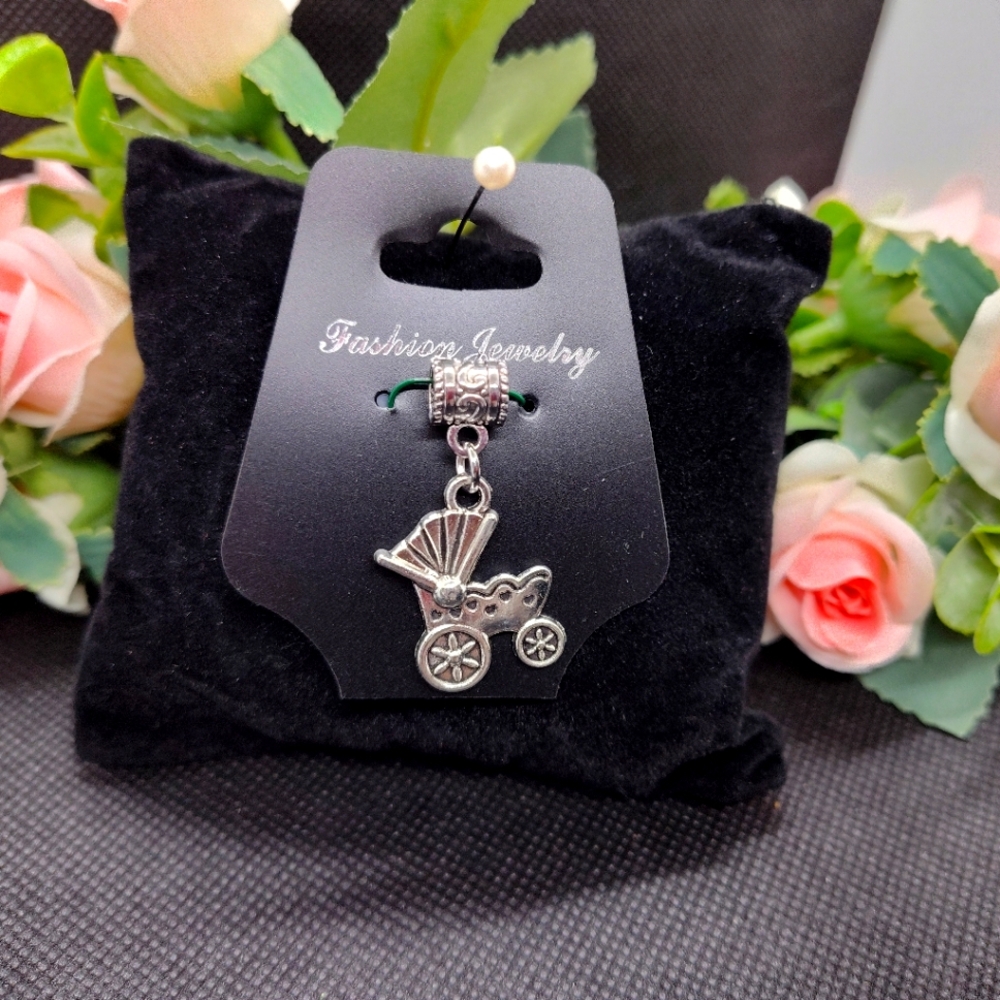 Baby Buggy Stroller Pendant Charm For Necklace Bracelet NEW